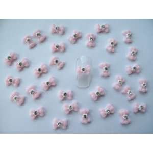 Nail Art 3d 40 Pink/White Flower BOW /RHINESTONE for Nails, Cellphones 