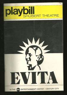 1980 Playbill Evita Loni Ackerman Shubert Theater LA  