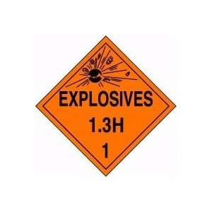  DOT Placards EXPLOSIVES 1.3H (W/GRAPHIC) 10 3/4 x 10 3/4 
