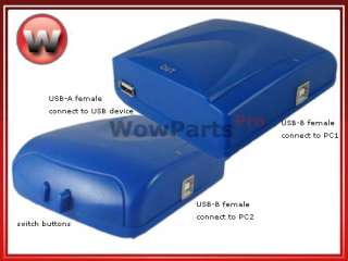 USB 2 Port Manual Sharing Switch for PC Printer Scanner  