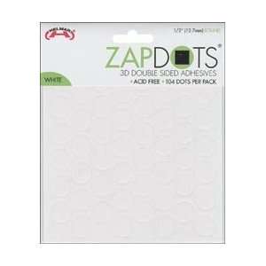  Helmar Zapdots 3D 1/2 Adhesive Rounds White, 104/Pkg; 5 