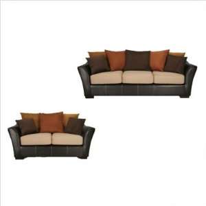  Bundle 93 Allegra Two Tone Scatterback Sofa and Loveseat 