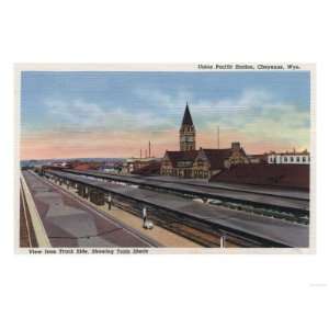  Cheyenne, WY   Union Pacific Railroad Station View Giclee 