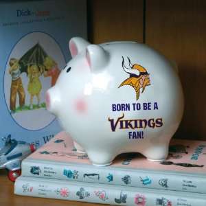  VIKINGS Born To Be Personalized Team Logo PIGGY BANK (6 x 4 