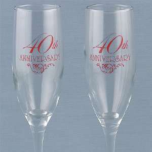  40th Anniversary Flutes   Personalized