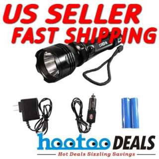 7W Rechargeable CREE K8 LED Zoomable Flashlight Torch +2x18650 Battery 