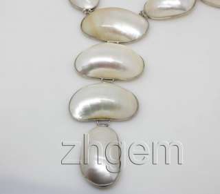 natural white shell mother of pearl pendant necklace 23long  