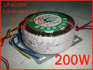 200W Toroid Transformer For AMP Dual 24V 12V single 6V  