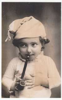 Child Smoking Pipe Early 1900s Postcard  