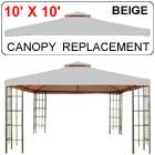 10 X 10 CANOPY GAZEBO REPLACEMENT TOP COVER BEIGE PATIO  