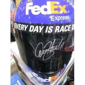 Denny Hamlin Autographed Simpson Fedex Replica Helmet   Autographed 