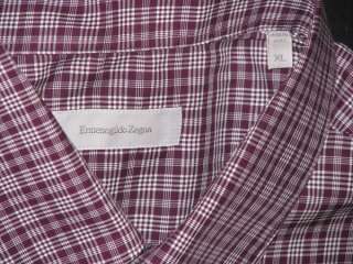 ERMENEGILDO ZEGNA SHIRT SZ XL NWT $395 COTTON PURPLE BUTTON DOWN 