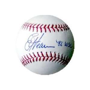  Ed Hearn autographed Baseball inscribed 86 WSC: Sports 