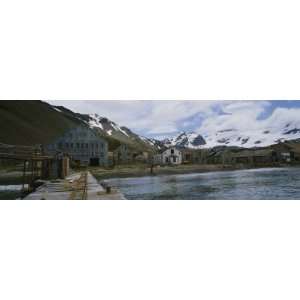 Abandoned Station in Front of Snowcapped Mountains, Whaling Station 