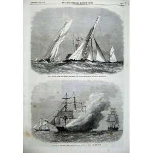  Yacht Match Sphinx Volante 1869 Fire Omar Pacha Ships 