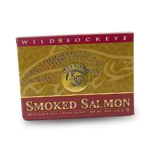 Smoked Sockeye Salmon Fillet 4oz:  Grocery & Gourmet Food