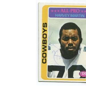  Harvey Martin Autographed/Signed 1978 Topps Card: Sports 