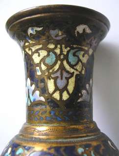 CLOISONNE ENAMEL VASE OLD IN THREE SECTIONS  