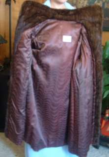 Vintage Genuine Mink Fur Coat Full Length Swing 3 Way Collar 1950s 