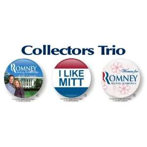 : Set of 3 Collectors Pack Mitt Romney Republican Tea Party President 