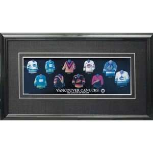  Vancouver Canucks 5X15 Print Framed   Heritage Jersey 