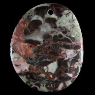 pretty natural rain forest jasper pendant bead stone e1279  
