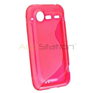 New Hot Pink TPU Gel Skin Soft Rubber Case Cover For HTC Incredible 2 