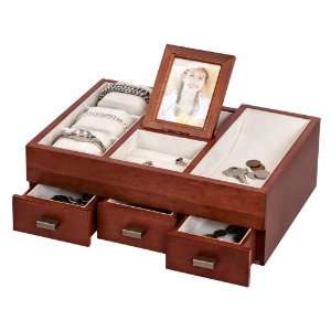 Mele Ashcroft Walnut Jewelry Box Valet   12.5W x 4H in.:  
