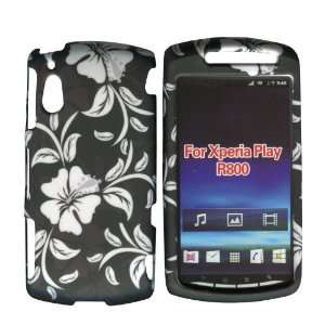  White Flowers Sony Ericsson Xperia Play R800i Case Cover 