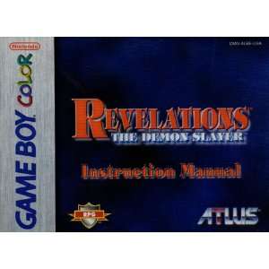 Revelations   The Demon Slayer GBC Instruction Booklet (Game Boy Color 