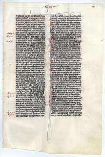   ILLUMINATED MANUSCRIPT BIBLE LEAF, c. 1247   LUKE   INITIALS  
