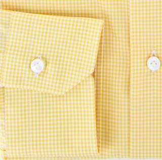 New $325 Barba Napoli Yellow Shirt 17.5/44  