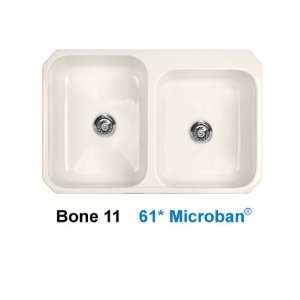   Bowl 60/40 Undermount or Self Rim Kitchen Sink and 2 Faucet Holes 642