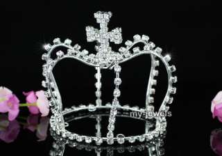 Bridal Wedding Pageant Princess Crystal Mini Tiara Crown T1539  