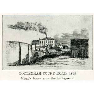 1922 Print Tottenham Court Road Meux Brewery London 