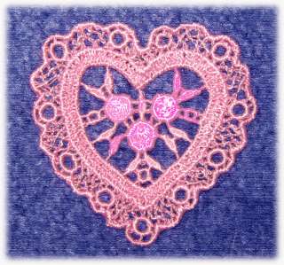 frilly heart venise applique beautiful border around this heart with
