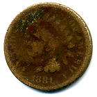1881 P INDIAN HEAD PENNY ★US KEY DATE RARE SMALL 1 CENT AMERICAN 