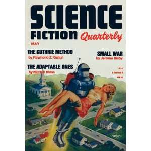 Science Fiction Quarterly Rocket Man Kidnaps Woman by Unknown 12x18 