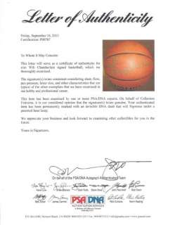 Wilt Chamberlain Autographed Official Leather NBA Basketball PSA/DNA 
