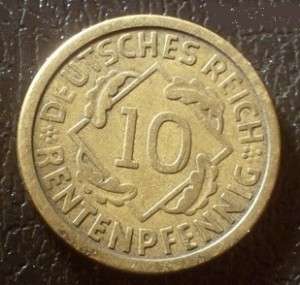 GERMANY 10 RENTENPFENNIG 1924 J  