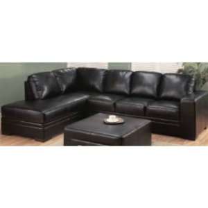  Monarch Specialties I8496BK Bonded Leather Match Sectional 