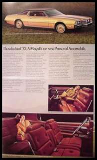 1972 Ford HUGE Brochure  Mustang, T Bird, Grabber  