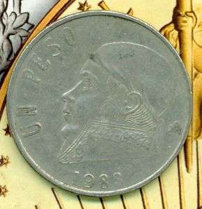 1983 ONE PESO MEXICO COIN UN PESO MEXICANO  