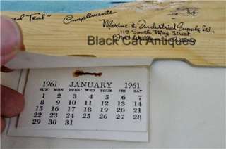 1961 JOHNSON Pictograph Calendar GREEN WINGED TEAL Marine & Industrial 
