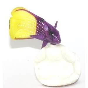  Purple and Yellow Fish ~ Tagua Carving