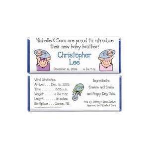  BAB220G   Baby Boy Big Sisters Candy Bar Wrappers Baby
