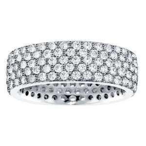 00 CT TW Pave Set All Around Diamond Eternity Ring in 18k White Gold 