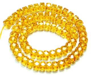 6x9mm Faceted Yellow Citrine Roundlle Beads 8  