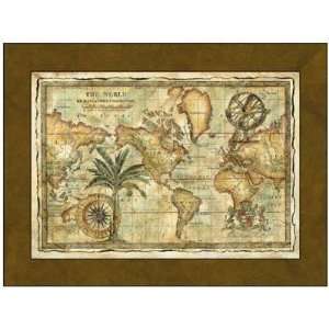  Vision Studio   World Map With Globe GICLEE Canvas: Home 