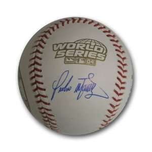 Autographed Pedro Martinez 2004 World Series Baseball with Scores and 